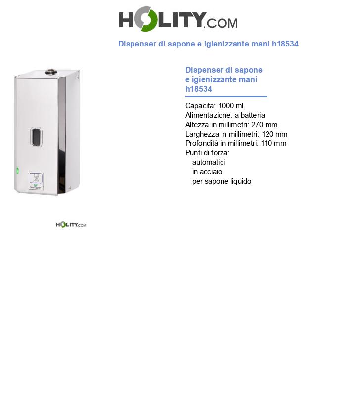 Dispenser di sapone e igienizzante mani h18534