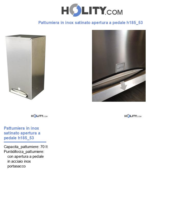 Pattumiera in inox satinato apertura a pedale h185_53