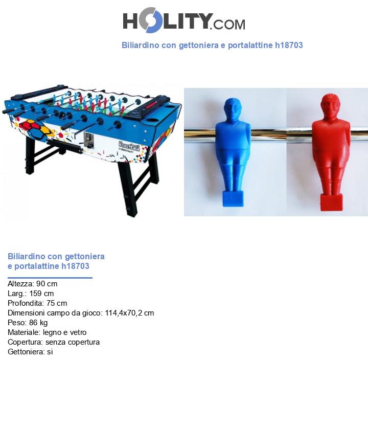 Biliardino con gettoniera e portalattine h18703