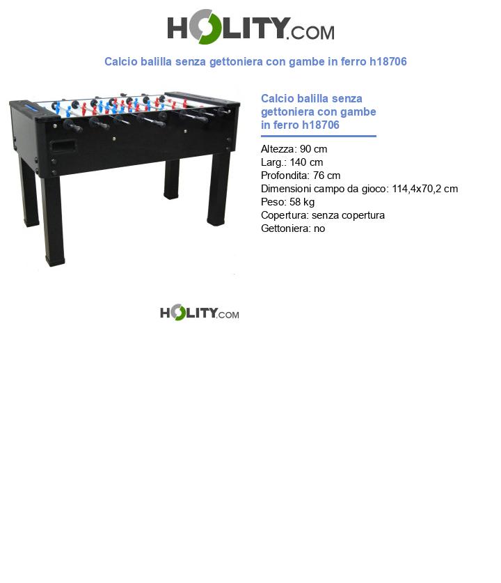Calcio balilla senza gettoniera con gambe in ferro h18706