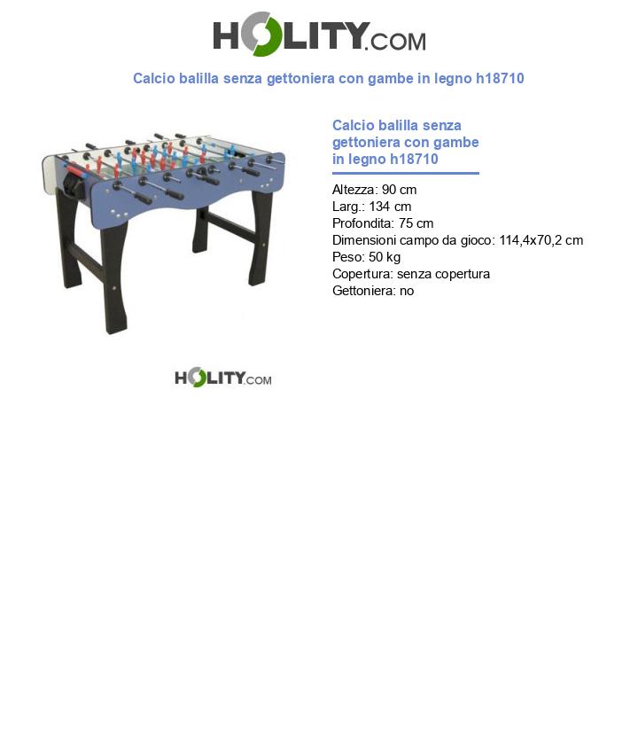 Calcio balilla senza gettoniera con gambe in legno h18710