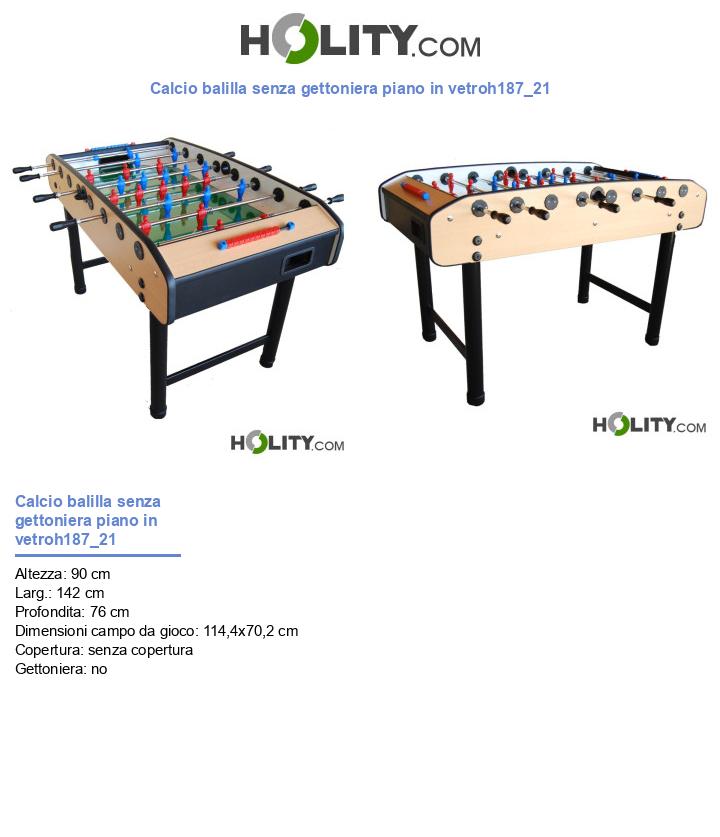 Calcio balilla senza gettoniera piano in vetroh187_21