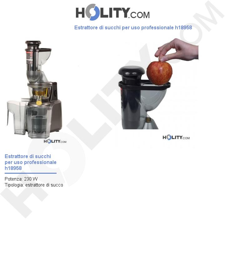 Estrattore di succhi per uso professionale h18958