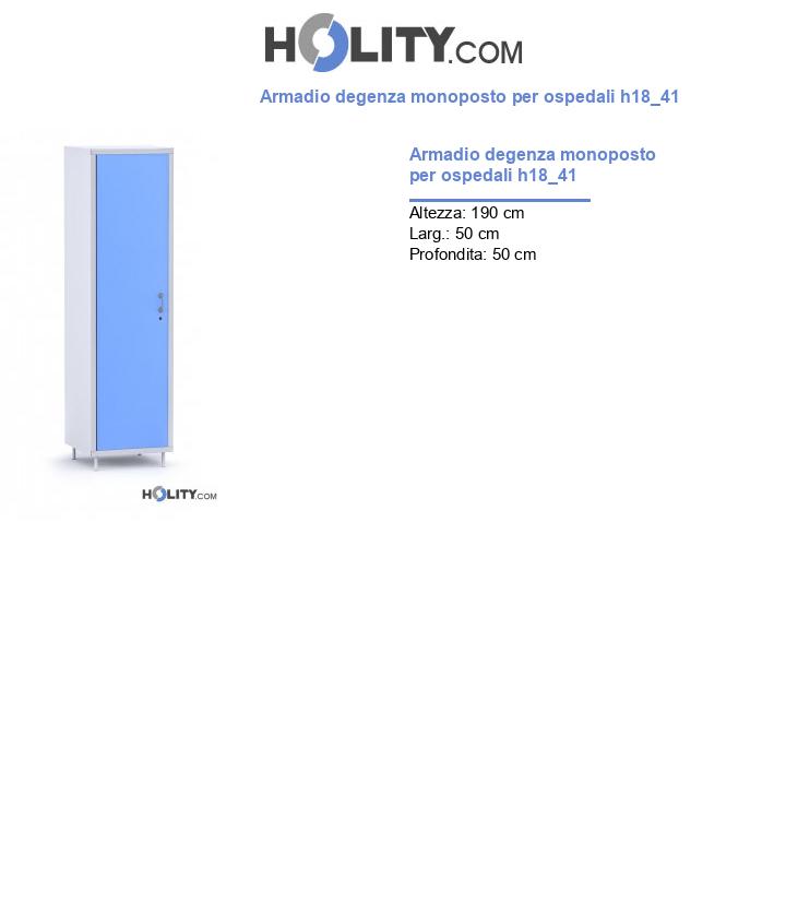 Armadio degenza monoposto per ospedali h18_41