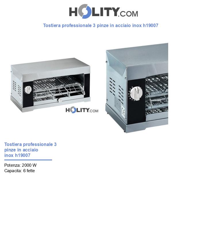 Tostiera professionale 3 pinze in acciaio inox h19007