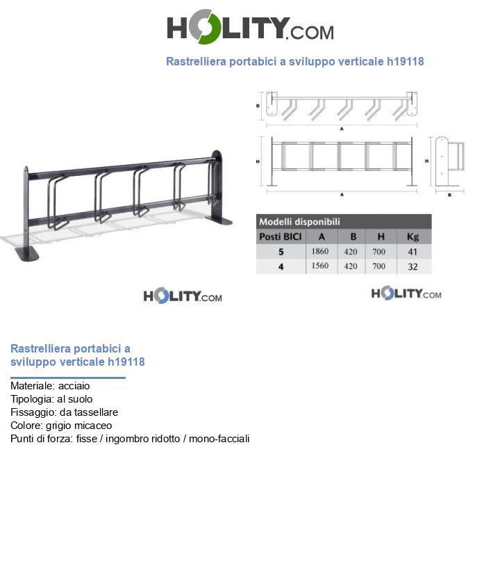 Rastrelliera portabici a sviluppo verticale h19118