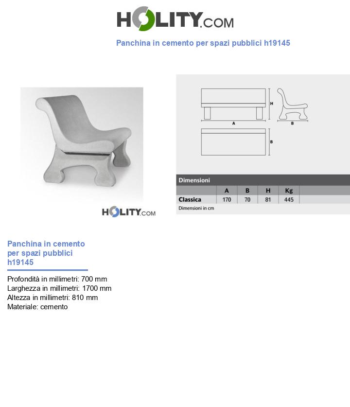 Panchina in cemento per spazi pubblici h19145