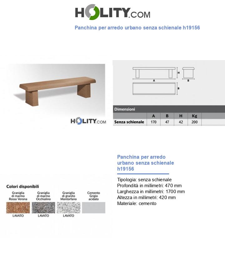 Panchina per arredo urbano senza schienale h19156