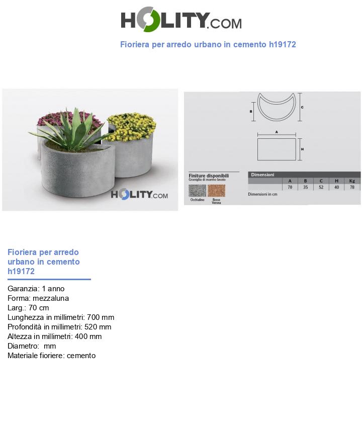 Fioriera per arredo urbano in cemento h19172