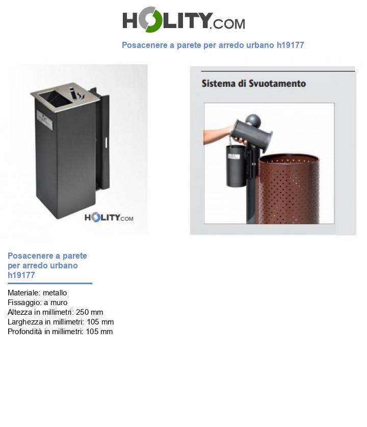 Posacenere a parete per arredo urbano h19177