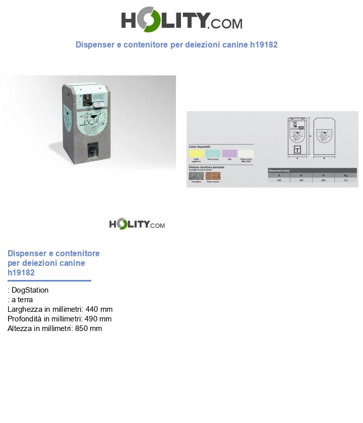 Dispenser e contenitore per deiezioni canine h19182