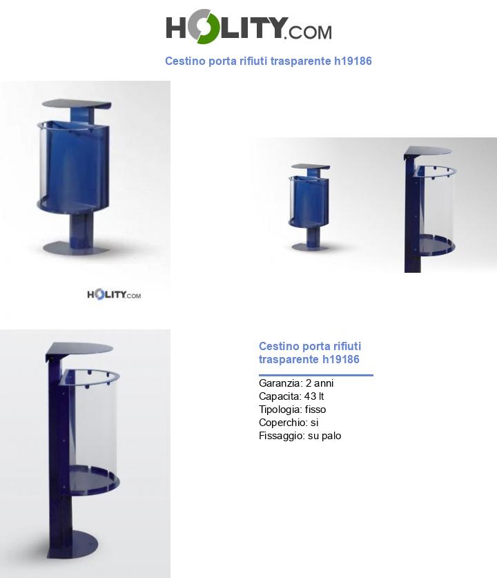 Cestino porta rifiuti trasparente h19186