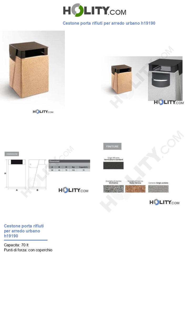 Cestone porta rifiuti per arredo urbano h19190