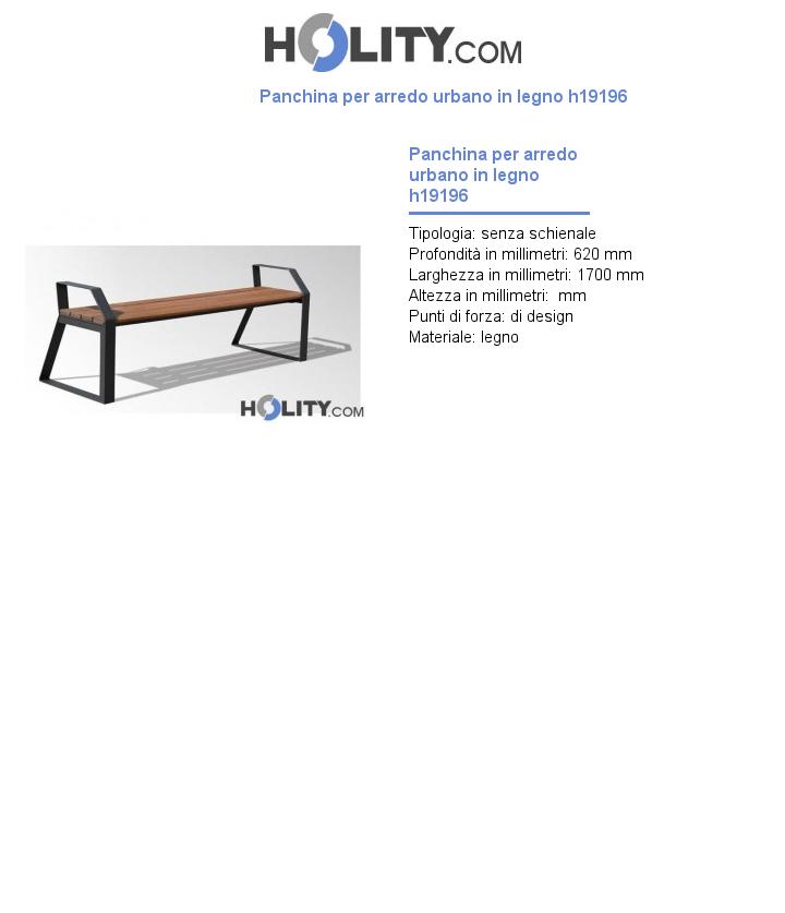 Panchina per arredo urbano in legno h19196