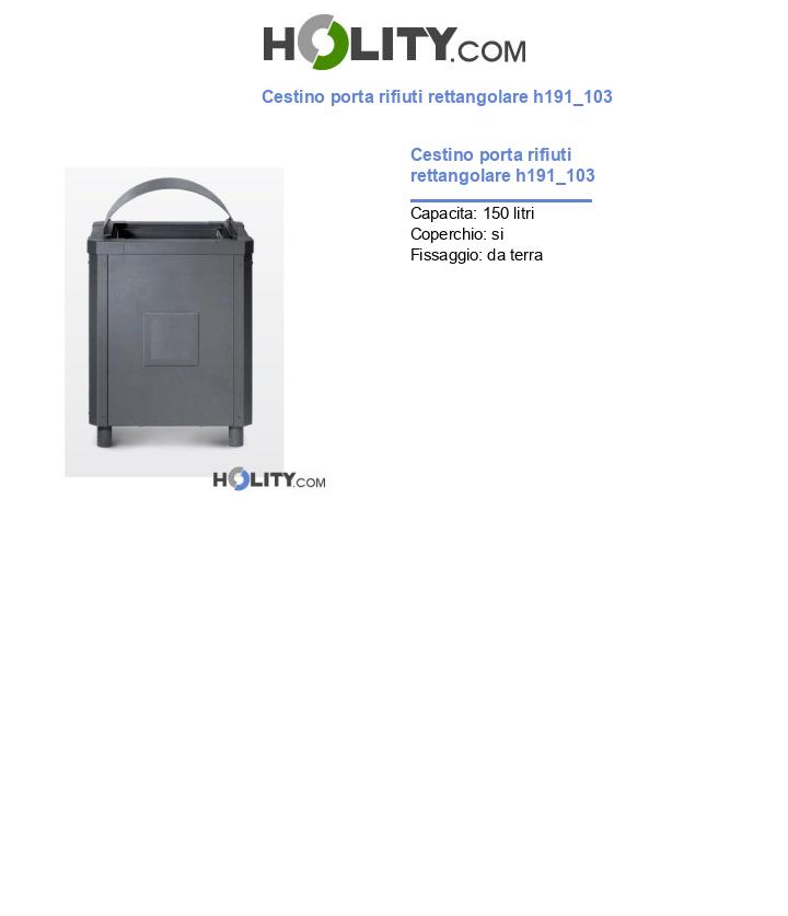 Cestino porta rifiuti rettangolare h191_103