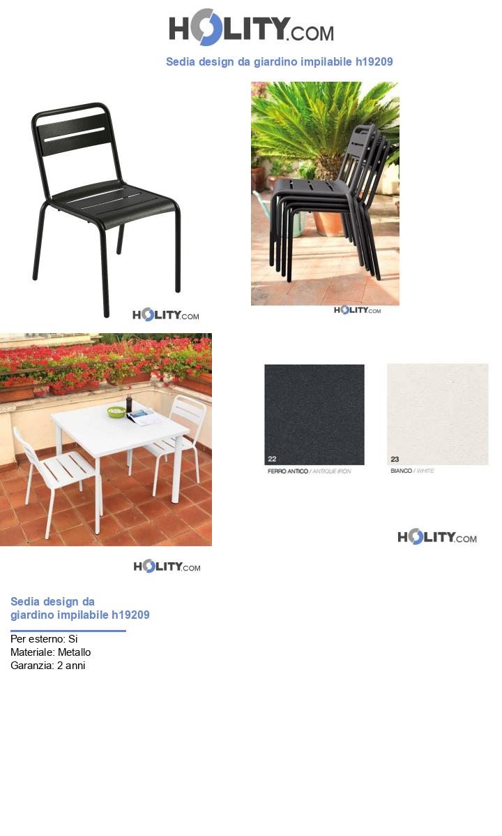 Sedia design da giardino impilabile h19209