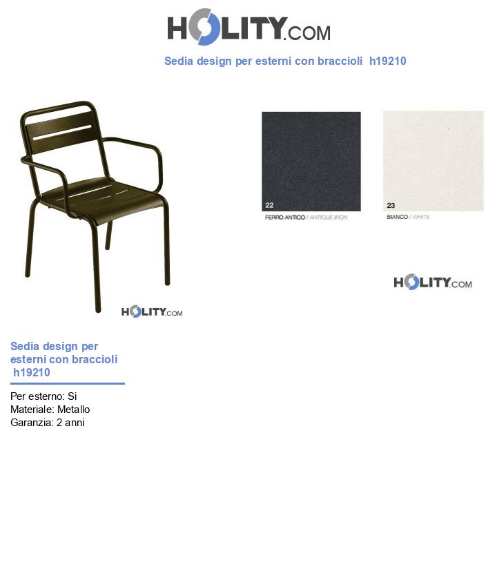 Sedia design per esterni con braccioli  h19210