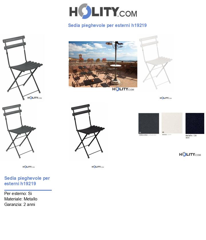 Sedia pieghevole per esterni h19219
