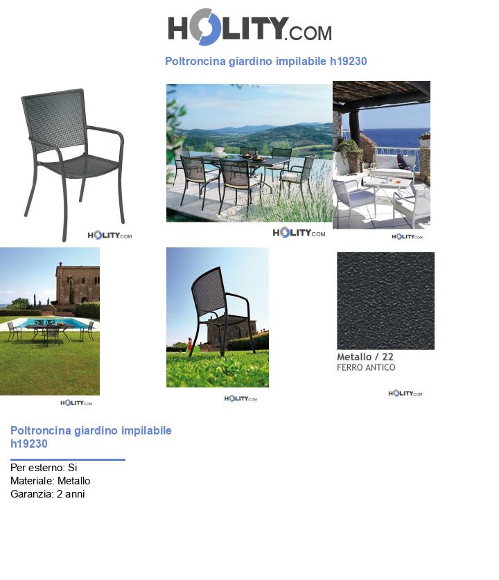Poltroncina giardino impilabile h19230