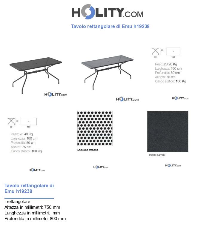 Tavolo rettangolare di Emu h19238