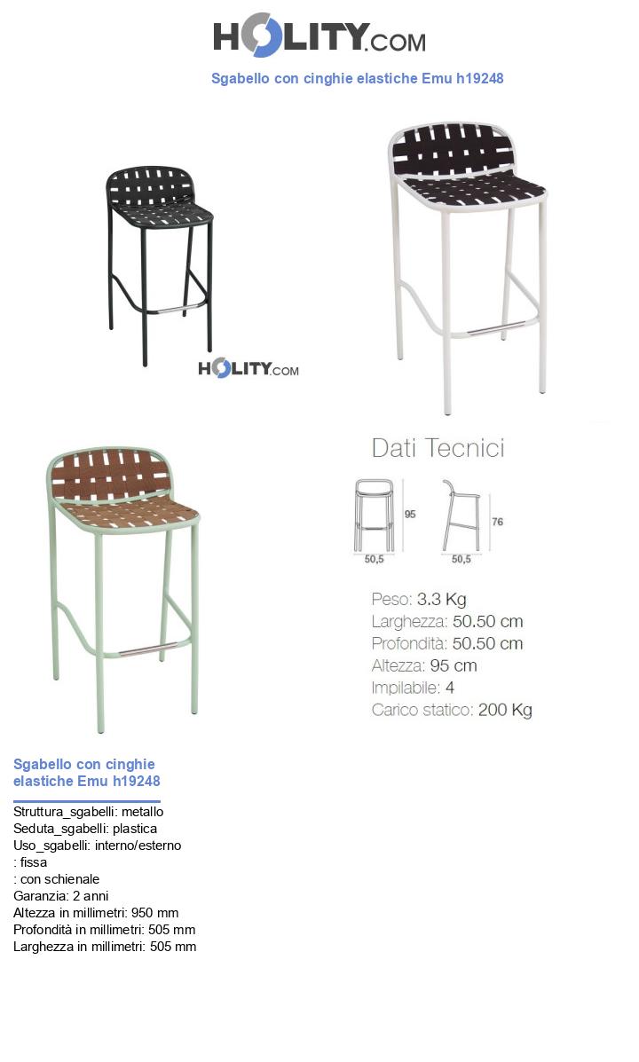 Sgabello con cinghie elastiche Emu h19248