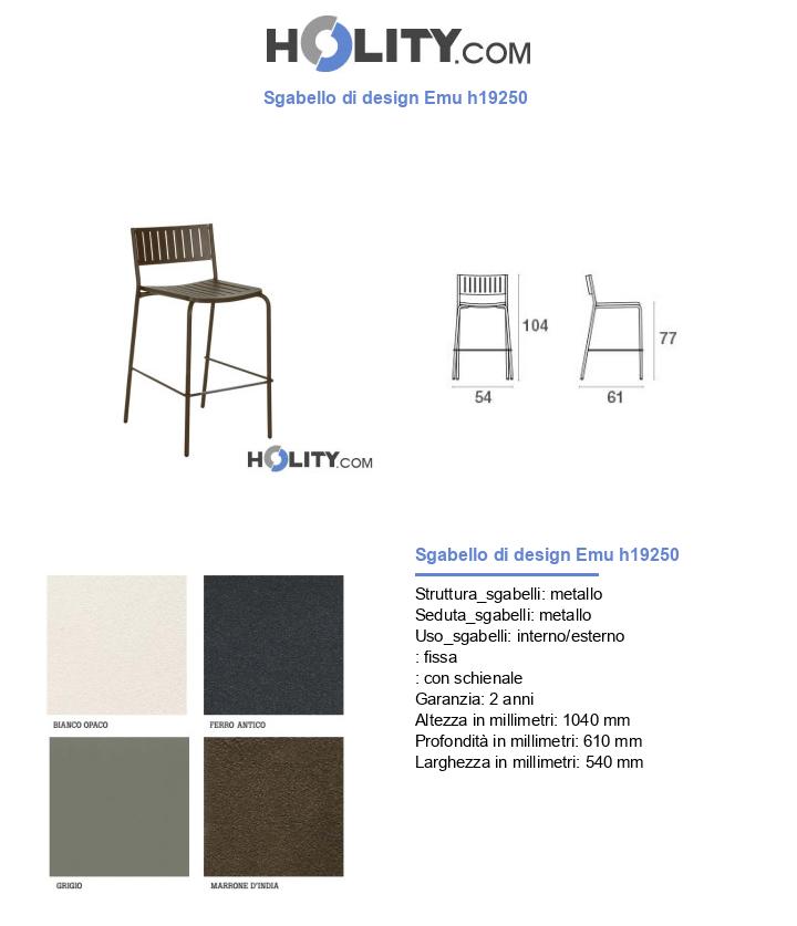 Sgabello di design Emu h19250