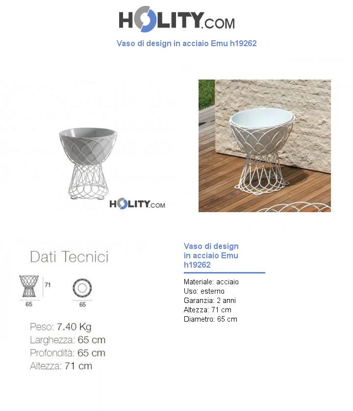 Vaso di design in acciaio Emu h19262