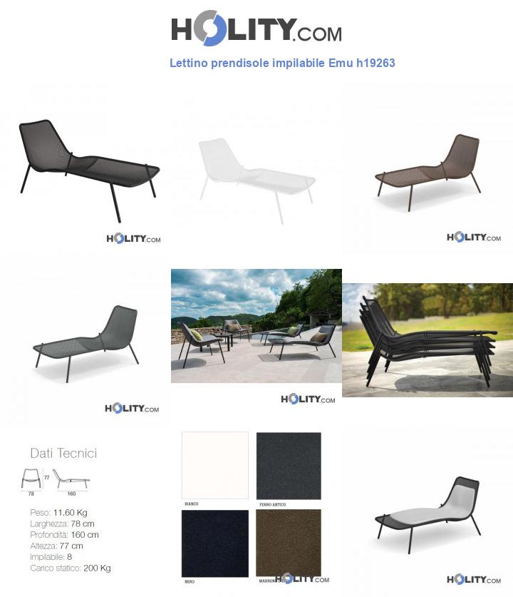 Lettino prendisole impilabile Emu h19263