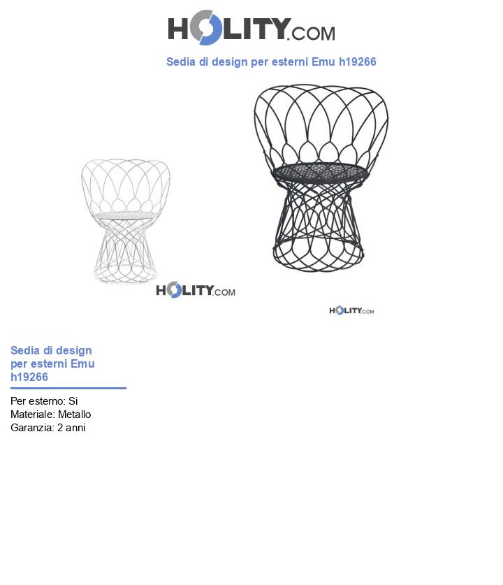 Sedia di design per esterni Emu h19266