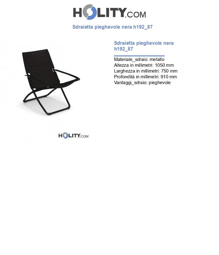 Sdraietta pieghevole nera h192_87