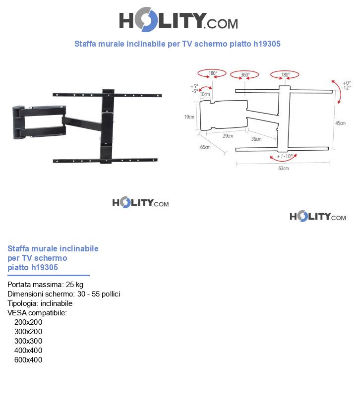Staffa TV murale orientabile h19305
