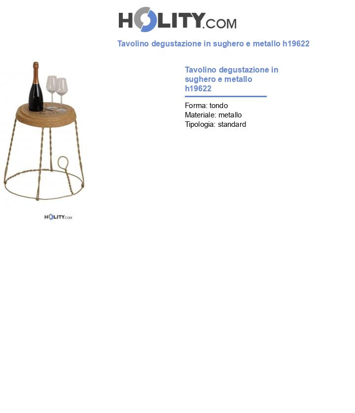 Tavolino degustazione in sughero e metallo h19622