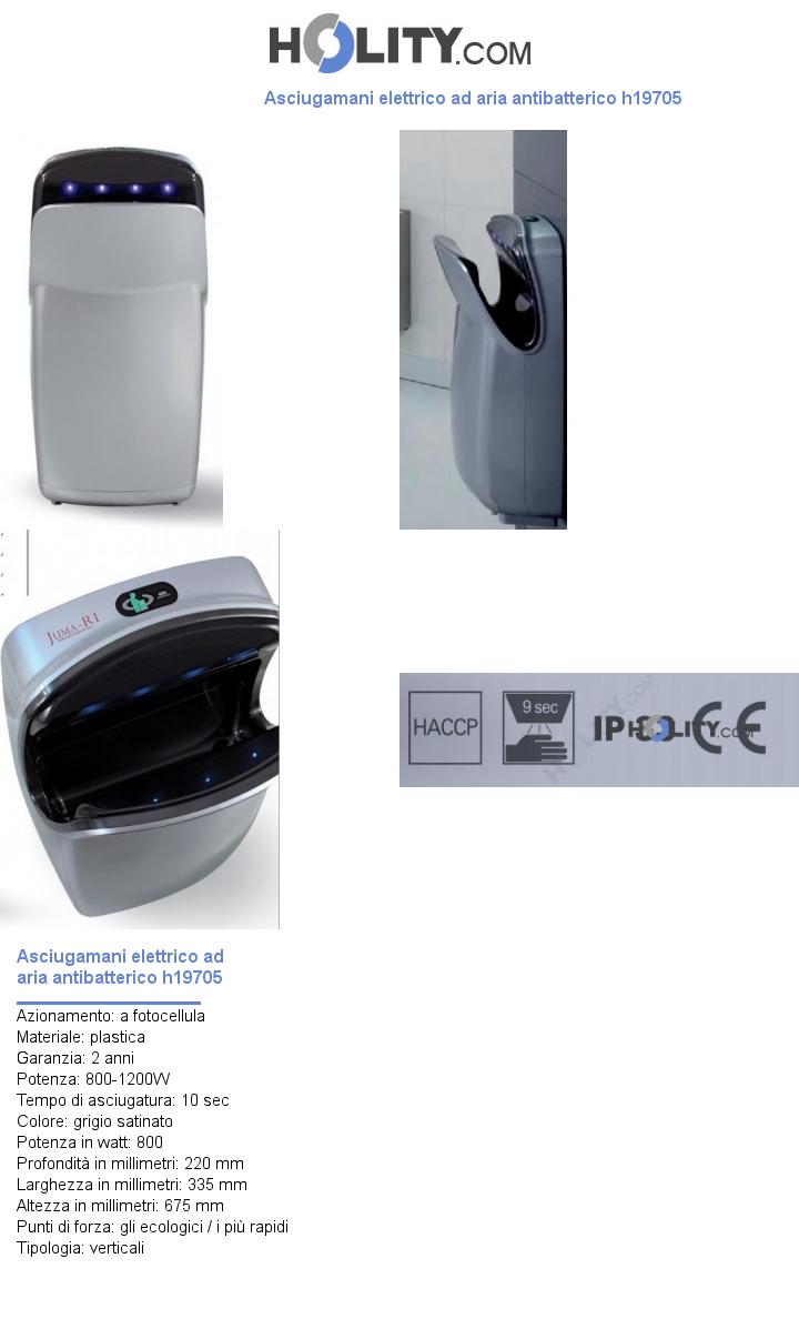 Asciugamani elettrico ad aria antibatterico h19705