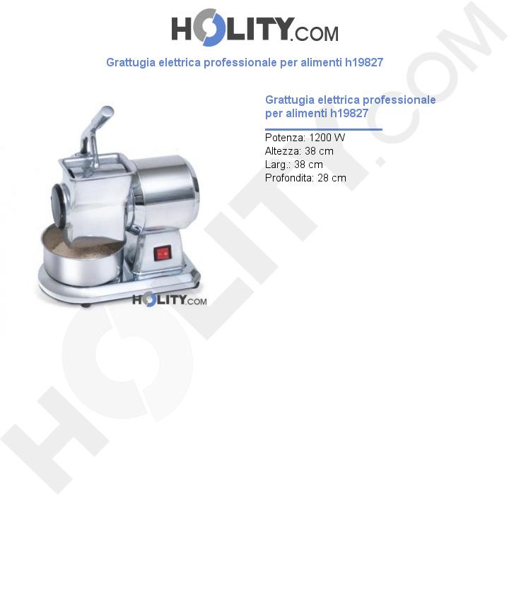 Grattugia elettrica professionale per alimenti h19827