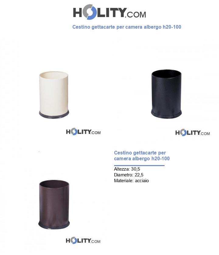 Cestino gettacarte per camera albergo h20_100
