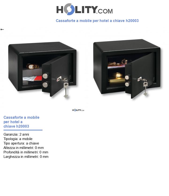 Cassaforte a mobile per hotel a chiave h20003
