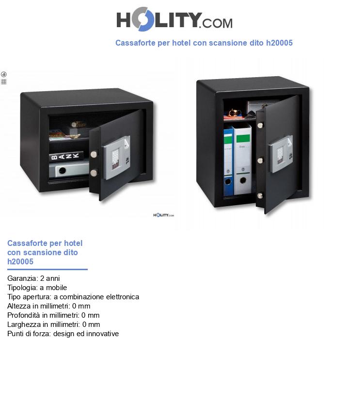 Cassaforte per hotel con scansione dito h20005