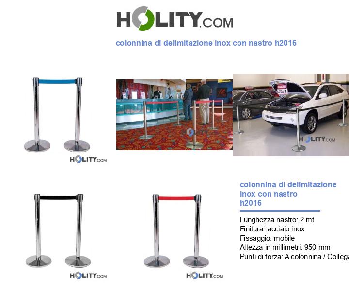 colonnina di delimitazione inox con nastro h2016
