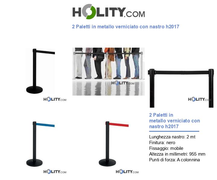 2 Paletti in metallo verniciato con nastro h2017