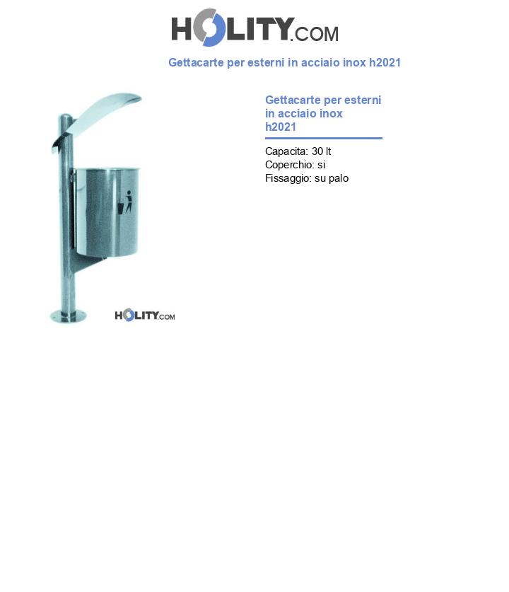 Gettacarte per esterni in acciaio inox h2021