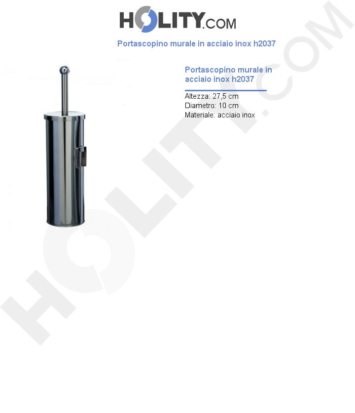 Portascopino murale in acciaio inox h2037