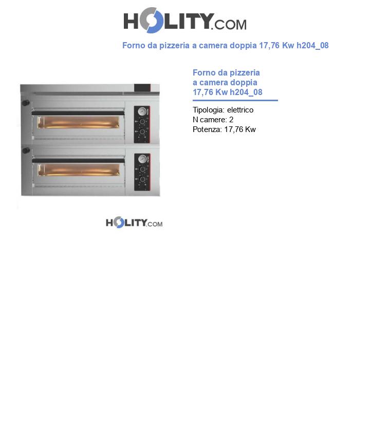 Forno da pizzeria a camera doppia 17,76 Kw h204_08
