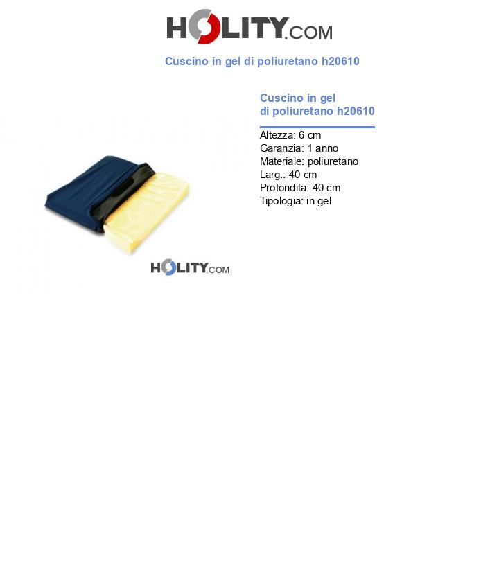 Cuscino in gel di poliuretano h20610