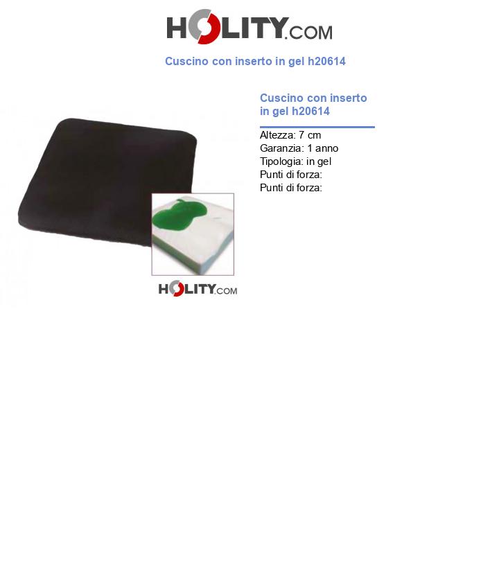 Cuscino con inserto in gel h20614
