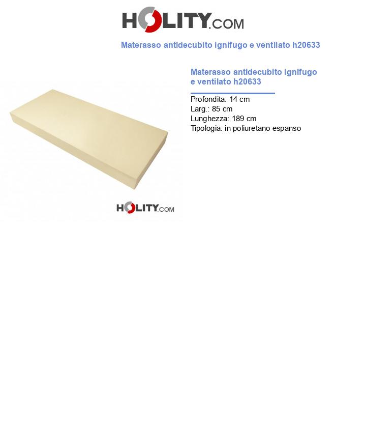 Materasso antidecubito ignifugo e ventilato h20633
