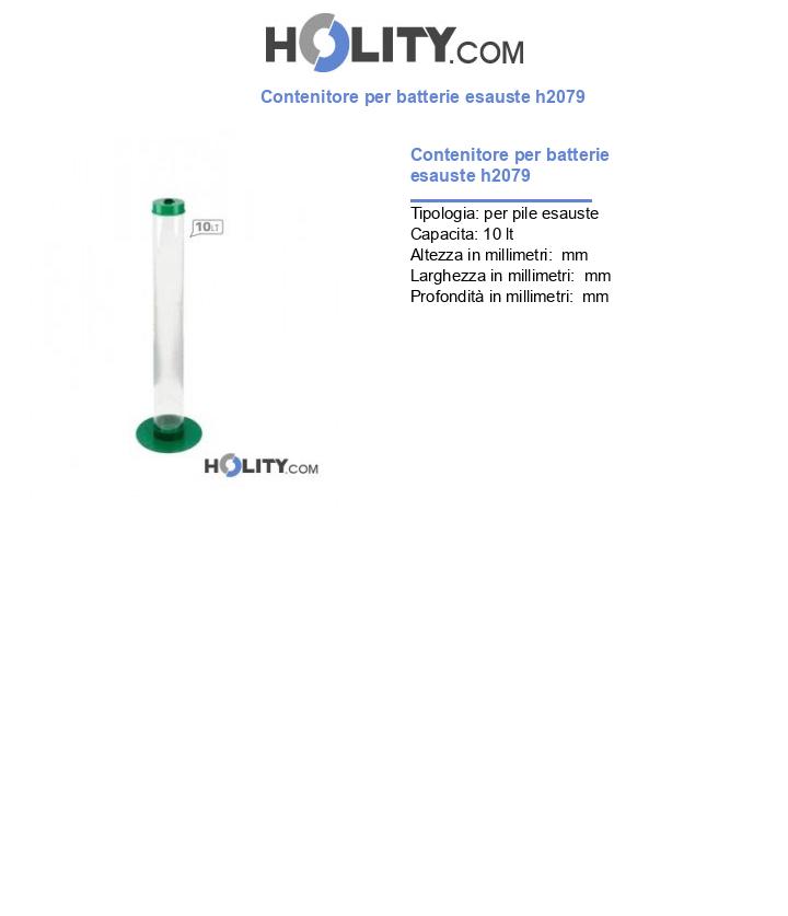 Contenitore per batterie esauste h2079