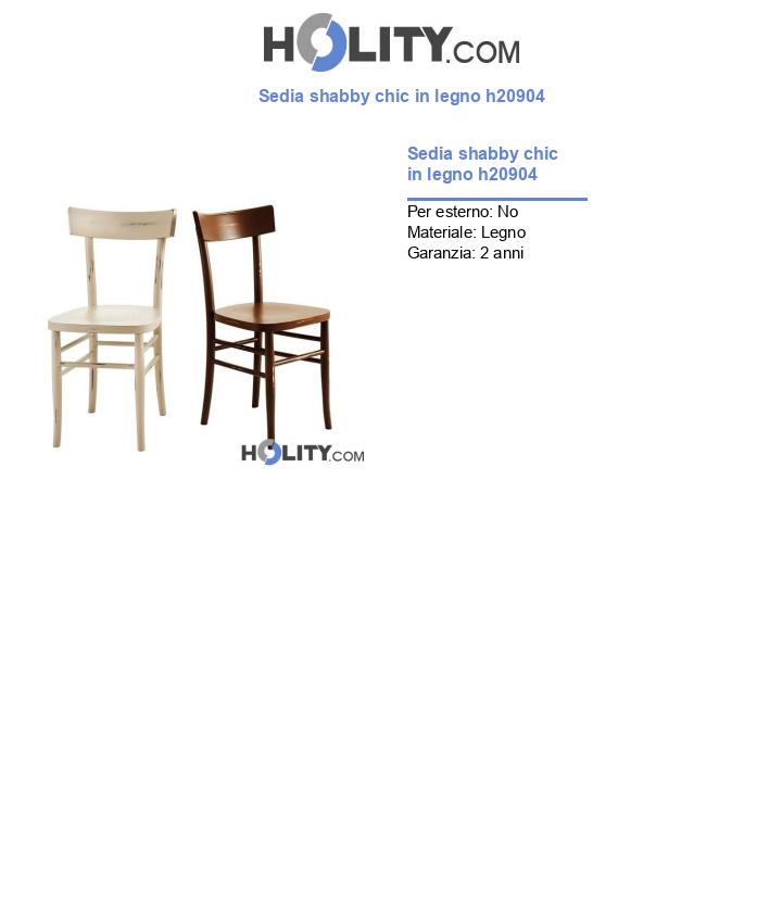 Sedia shabby chic in legno h20904