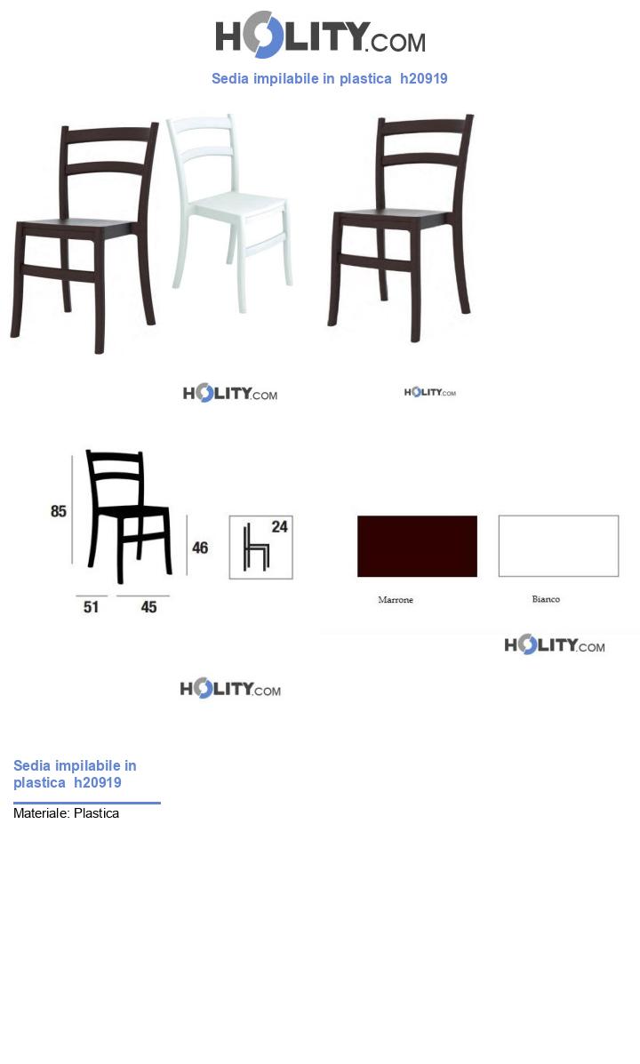 Sedia impilabile in plastica h20919