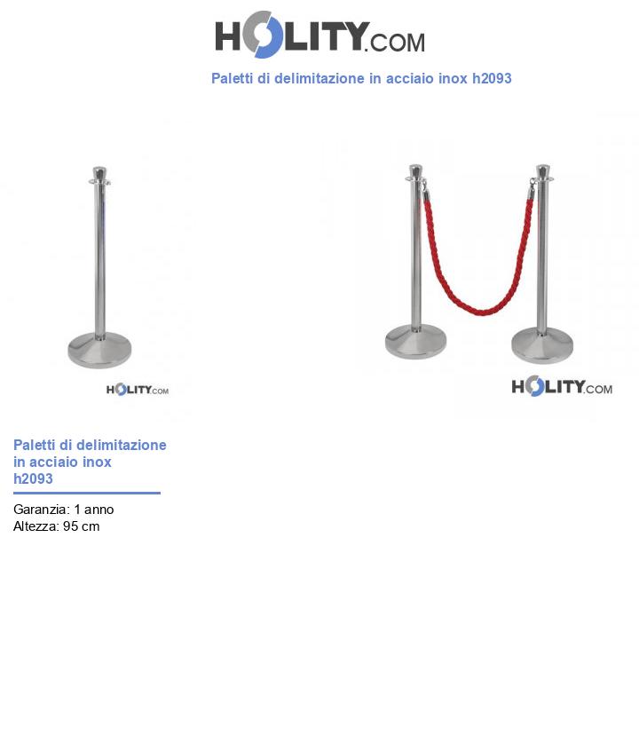Paletti di delimitazione in acciaio inox h2093