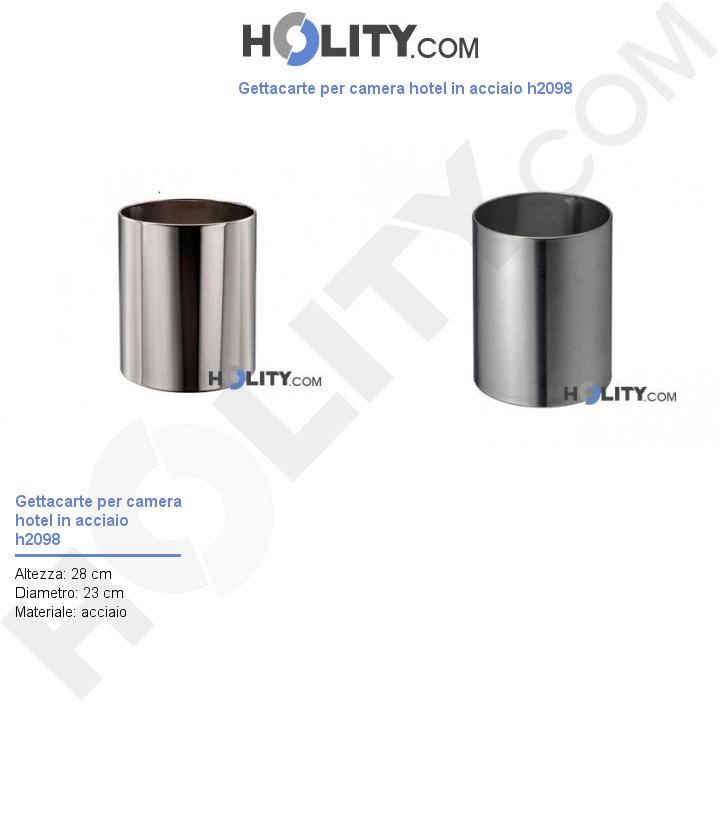 Gettacarte per camera hotel in acciaio h2098